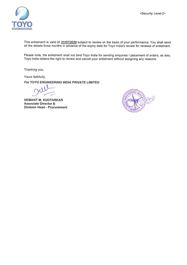 Toyo Approval Letter Page 2